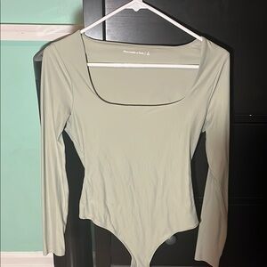 Abercrombie & Fitch Women's Sage Green Bodysuit